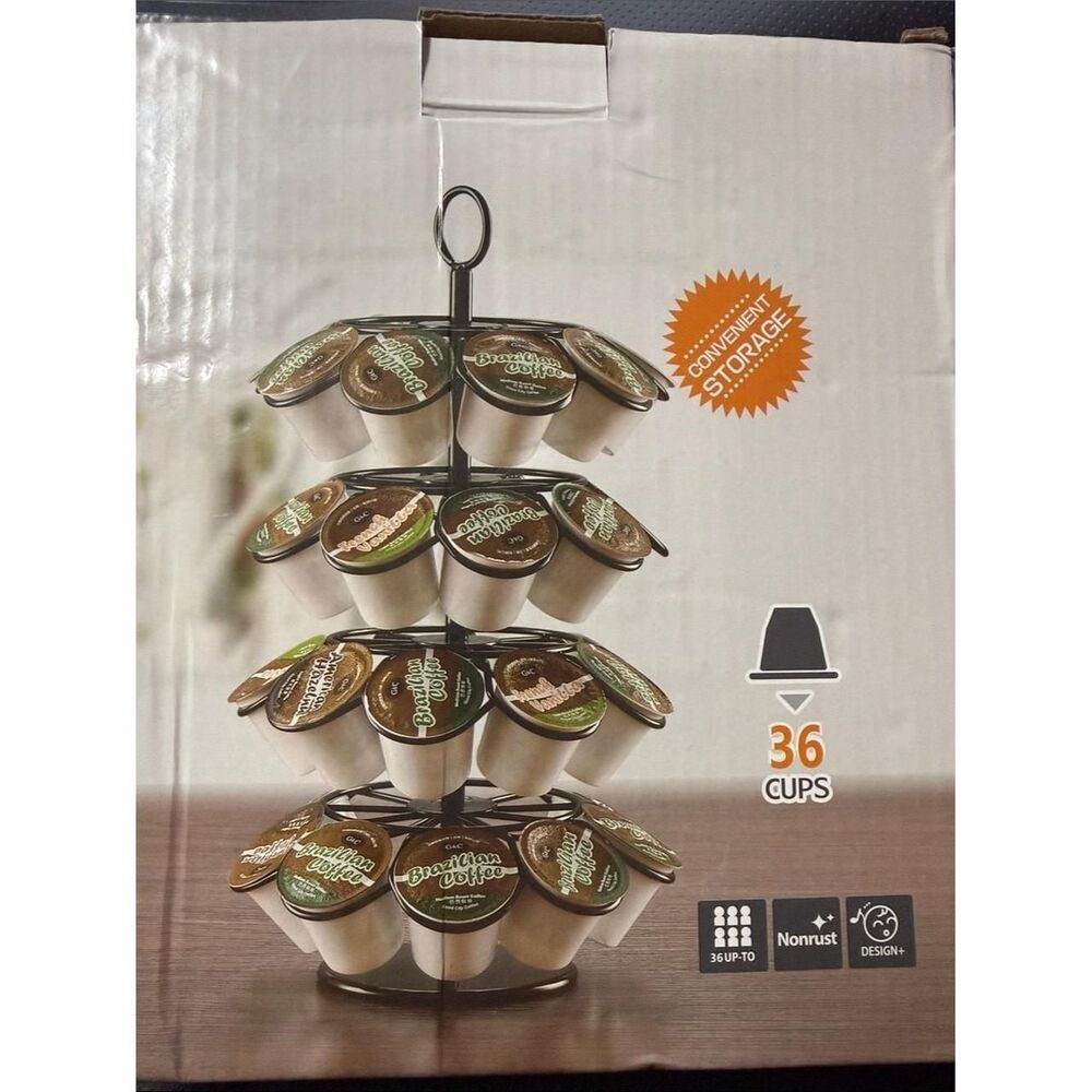 Four-tier rotating coffee pod organizer